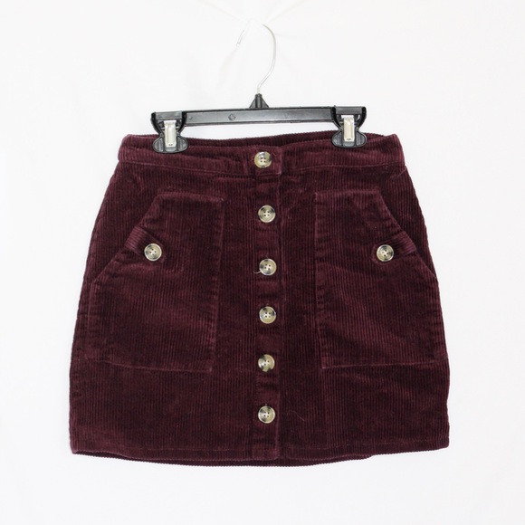 Forever 21 Dresses & Skirts - CORDUROY BUTTON DOWN SKIRT WITH POCKETS SIZE SMALL